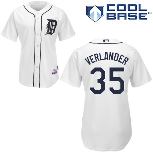 Best sale Detroit Tigers 35 Justin Verlander White Cool Base MLB Jersey Baseball MLB Jerseys